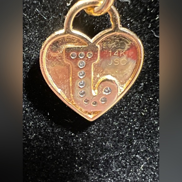 14k Solid Gold JSC J Pendant Necklace With Solid 14k Gold Chain NWOT - Picture 3 of 6